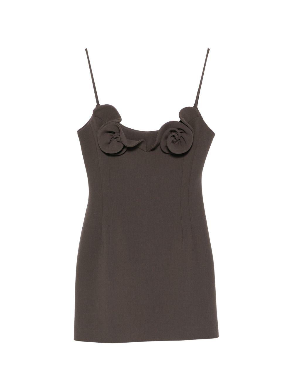 Abito mini con fiori applicati in marrone Magda Butrym - donna 