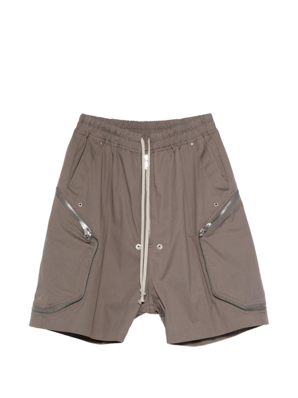 Pantaloncini con tasche a zip blixa bela in grigio Rick owens - uomo 