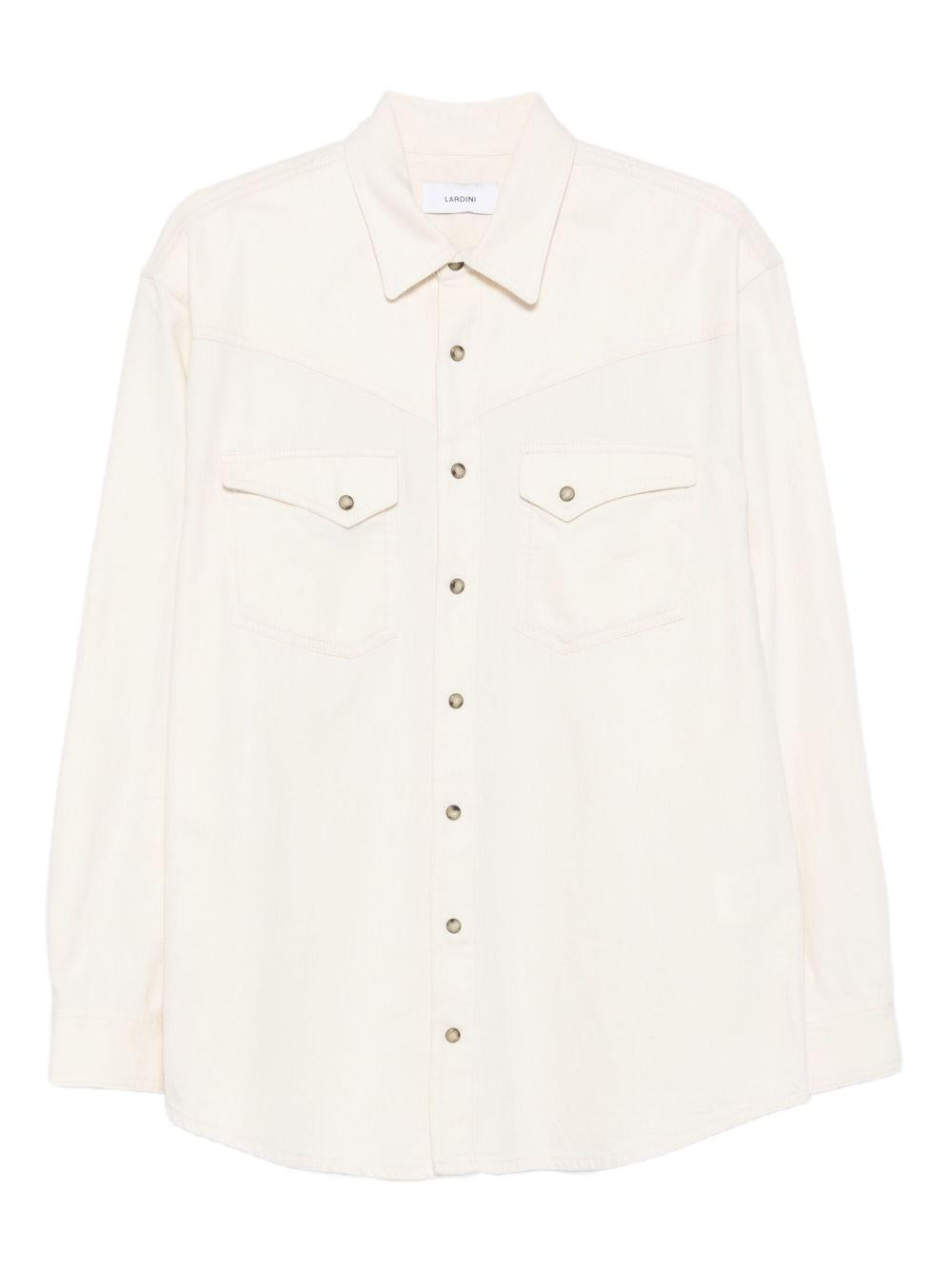 Camicia con doppia tasca in bianco Lardini - uomo 