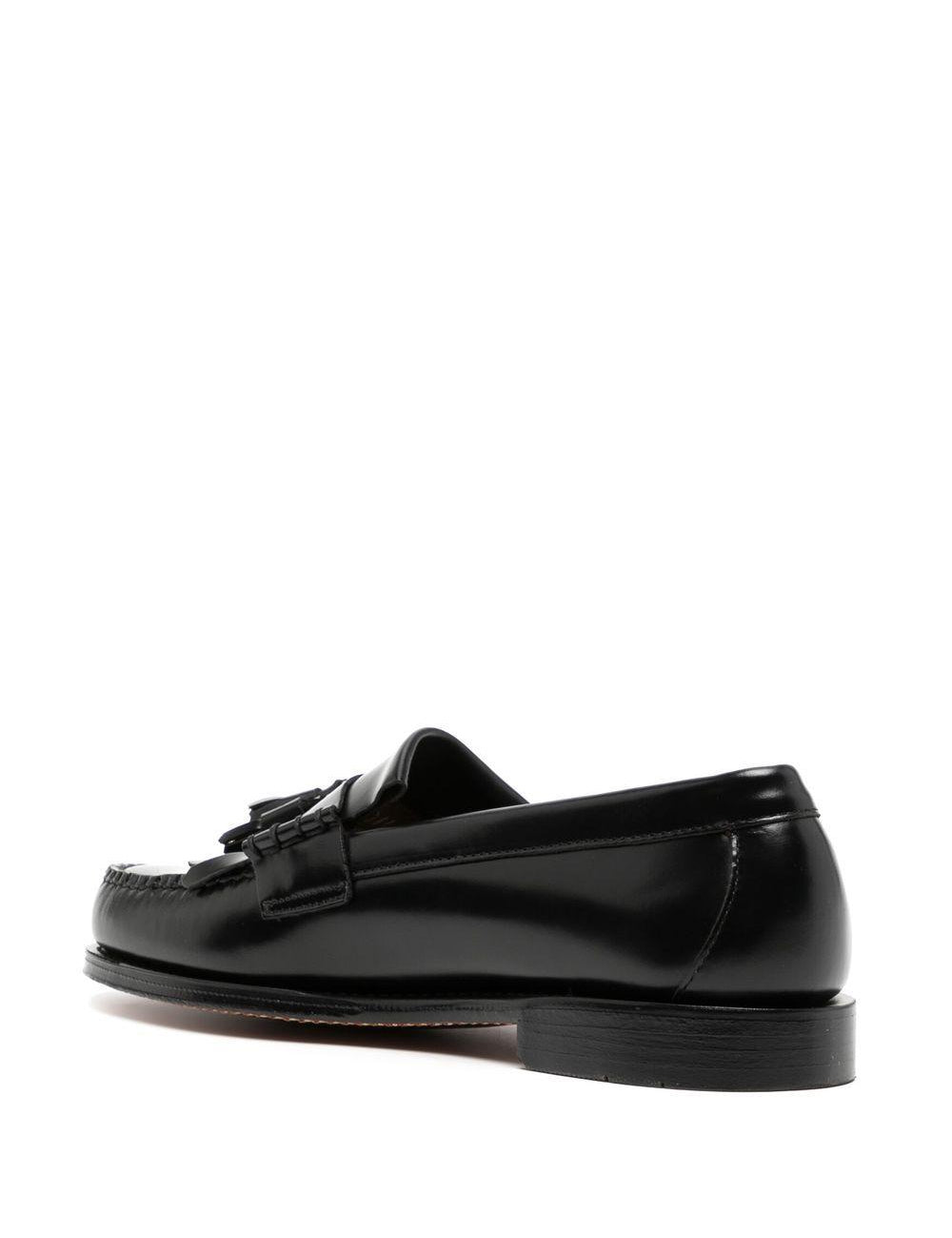 Mocassini in pelle con suola piatta in nero Gh bass - uomo 