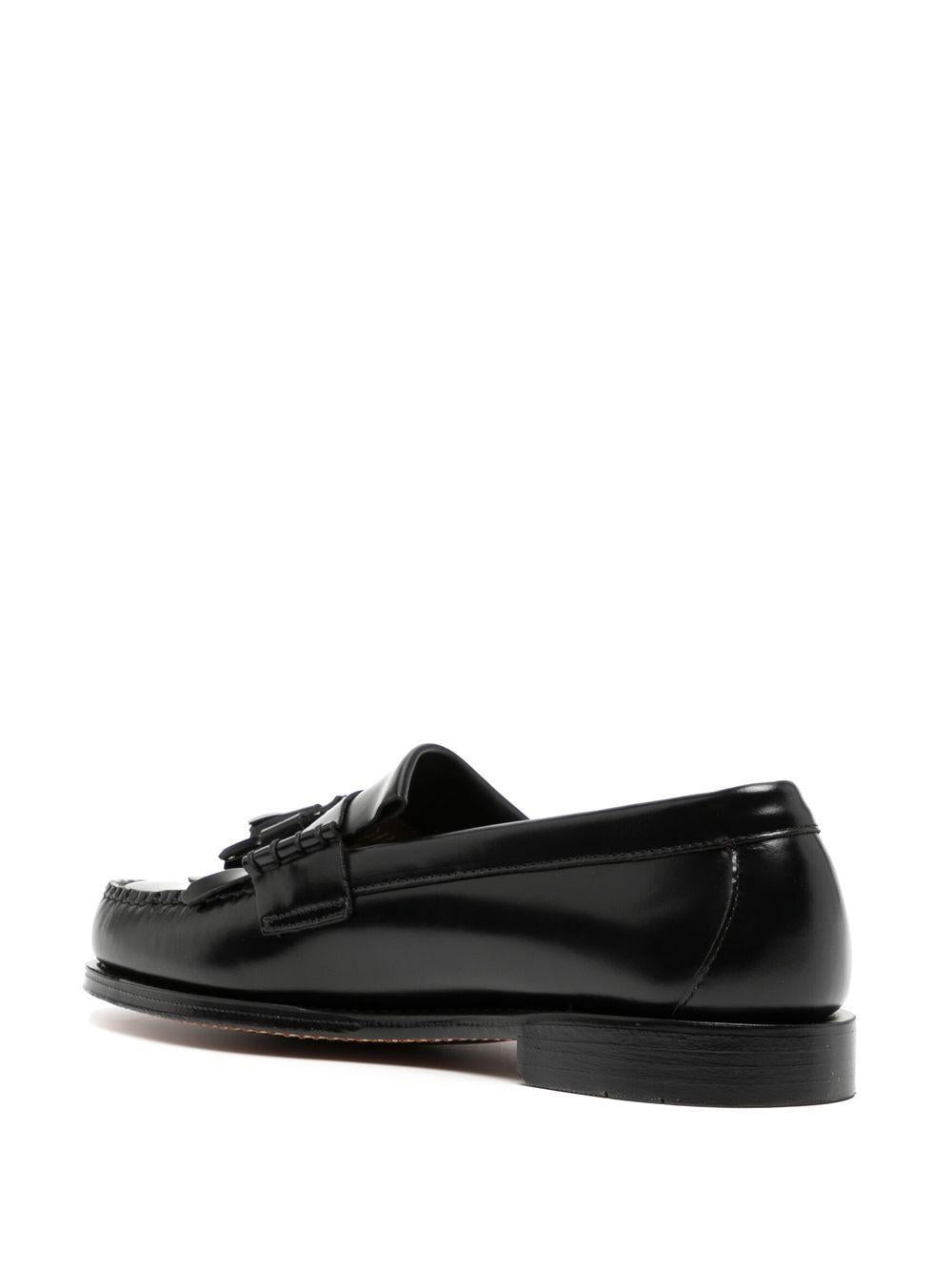 Mocassini in pelle con suola piatta in nero Gh bass - uomo 