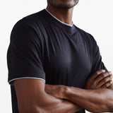 T-shirt con rifinitura a contrasto in nero Brunello cucinelli - uomo 