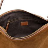 Borsa a spalla wally in pelle scamosciata in marrone Staud - donna 
