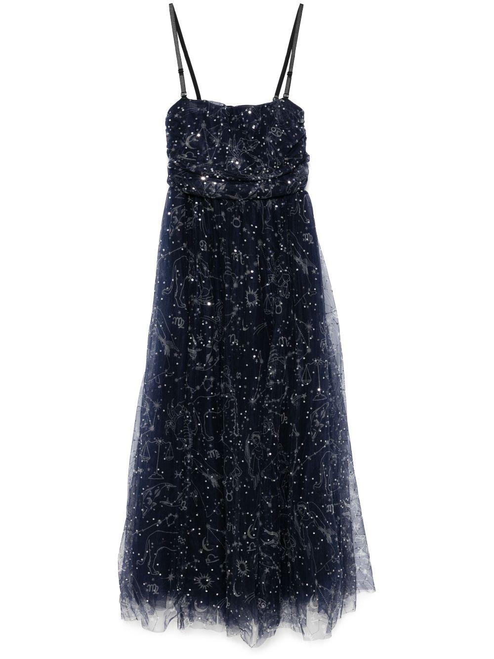Abito midi Bettina con paillettes in blu Staud - donna 