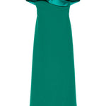 Abito lungo con scollo asimmetrico in verde Rhea Costa - donna 