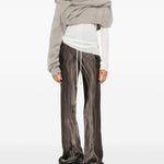 Pantaloni con coulisse in marrone Rick owens - donna 