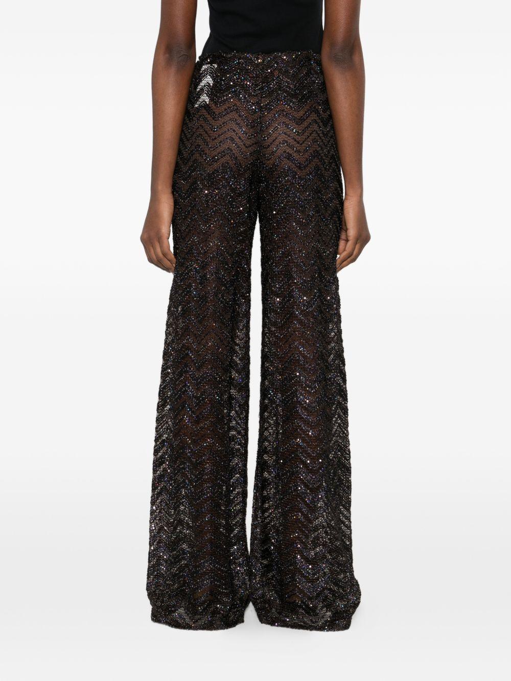 Pantaloni con motivo chevron in marrone Missoni - donna 