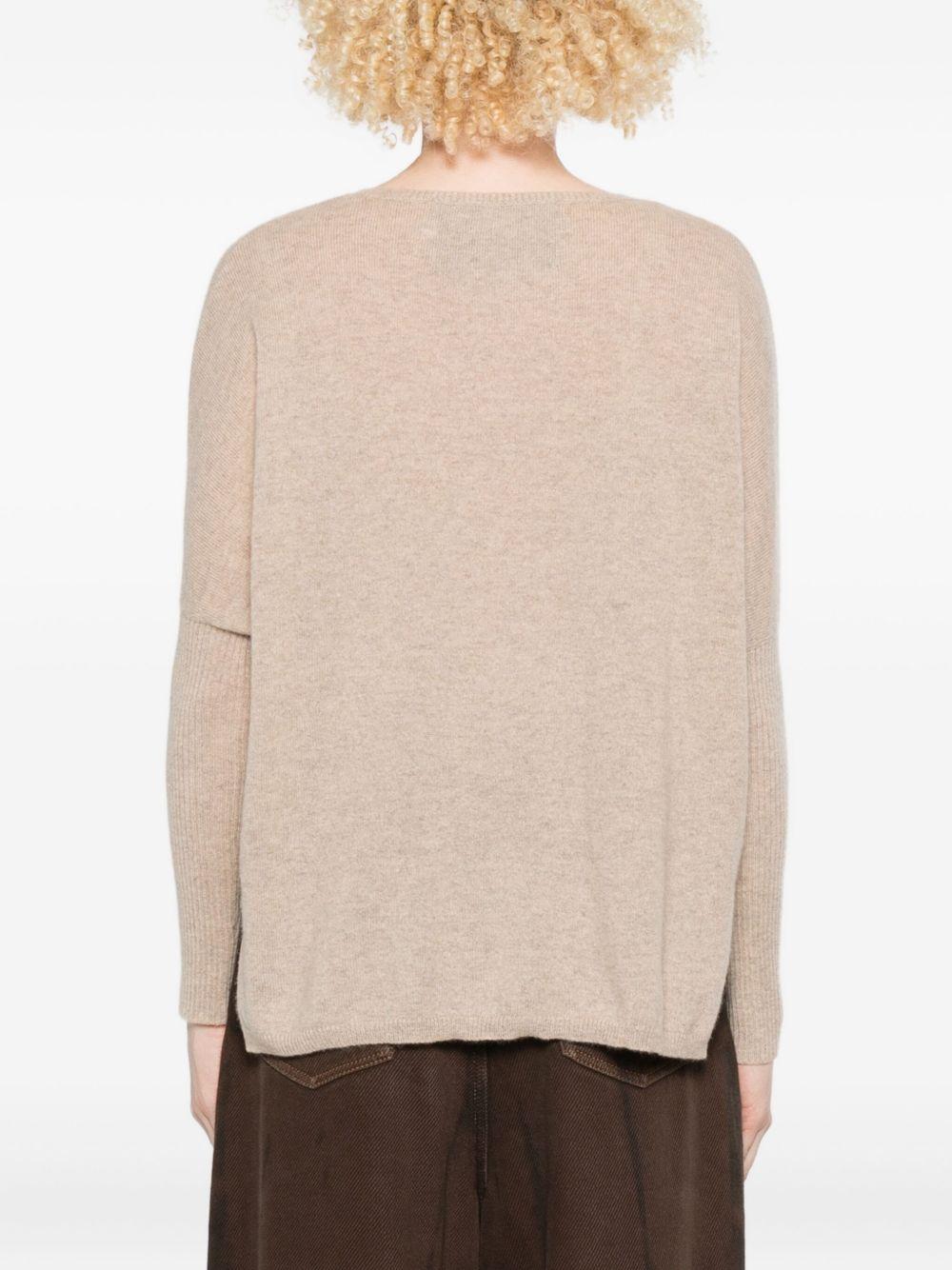 Maglione con scollo a V in beige Gotha - donna 