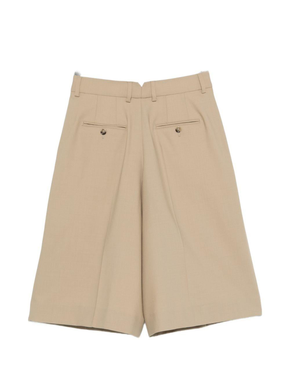 Shorts con pieghe in beige Ami paris - donna 