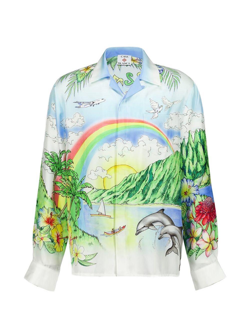 Camicia a maniche lunghe aloha in bianco Casablanca - uomo 