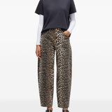 Jeans con stampa leopardata in marrone Ganni - donna 