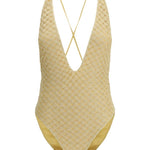 Costume da bagno con scollo a V in oro Missoni - donna 