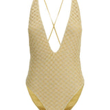 Costume da bagno con scollo a V in oro Missoni - donna 