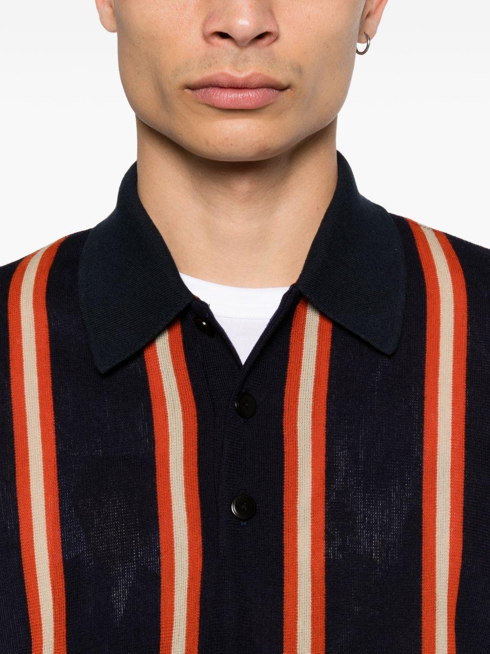 Polo a maniche lunghe a righe in nero Junya watanabe - uomo 