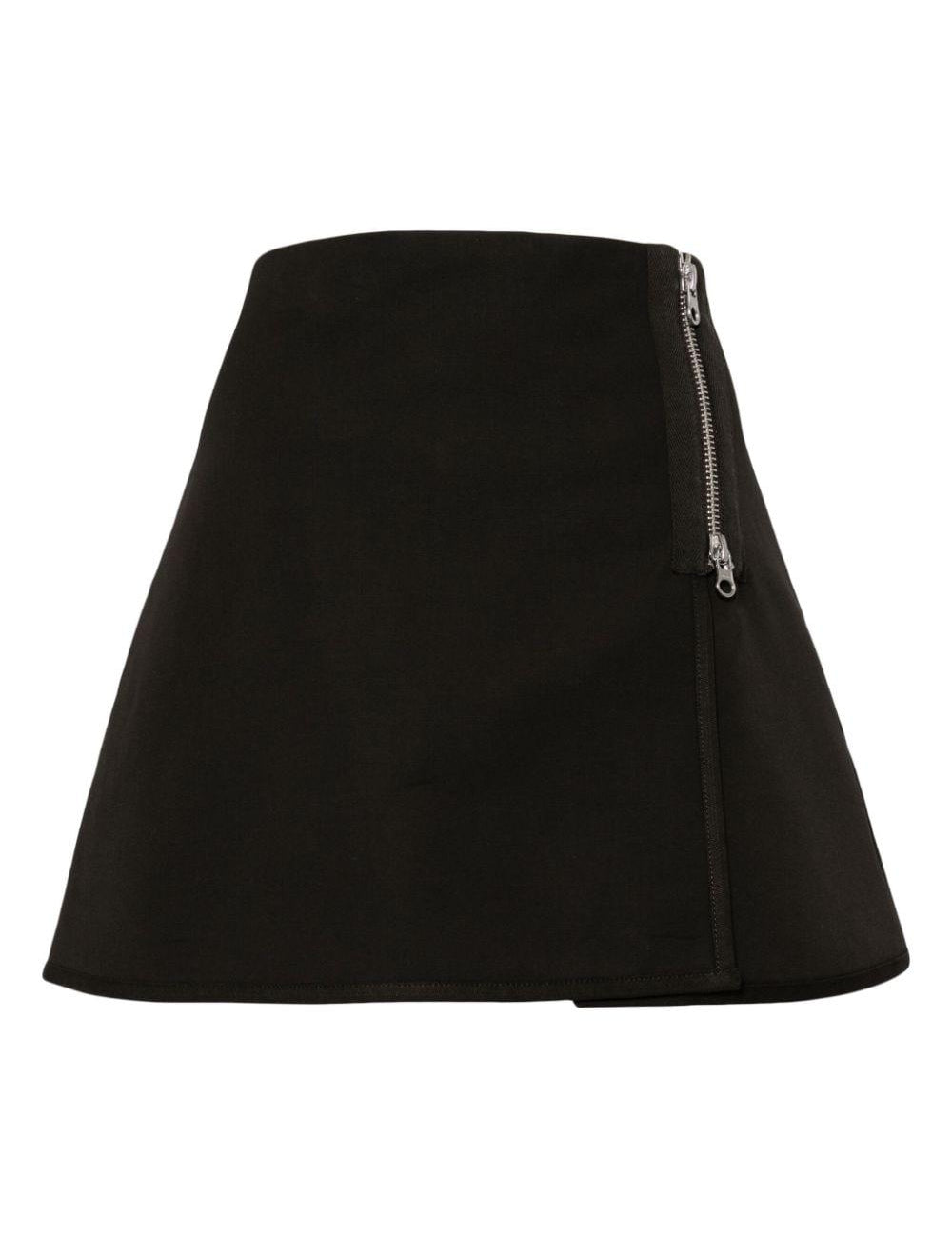 Minigonna con zip modular in marrone - donna 