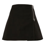 Minigonna con zip modular in marrone - donna 