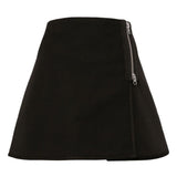 Minigonna con zip modular in marrone - donna 