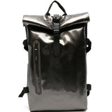 Zaino lucido con chiusura arrotolabile in argento Rains - uomo 