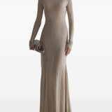 Abito lungo in jersey  a collo alto in beige Mugler - donna 