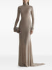 Abito lungo in jersey  a collo alto in beige Mugler - donna
