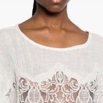 Top con inserti in pizzo in bianco Maurizio - donna 