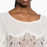 Top con inserti in pizzo in bianco Maurizio - donna 
