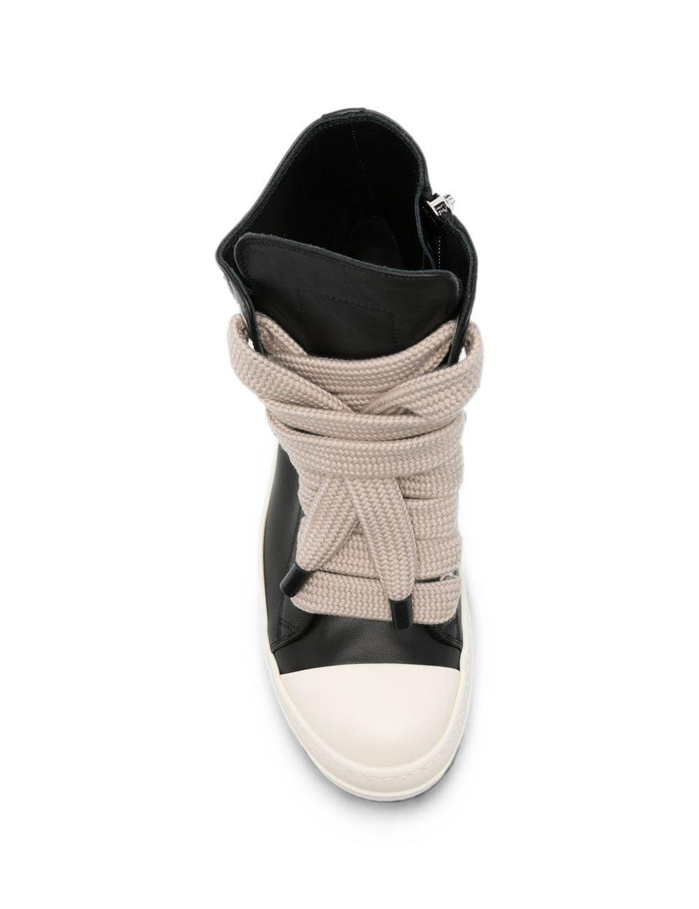 Sneakers Jumbolace in pelle in nero 