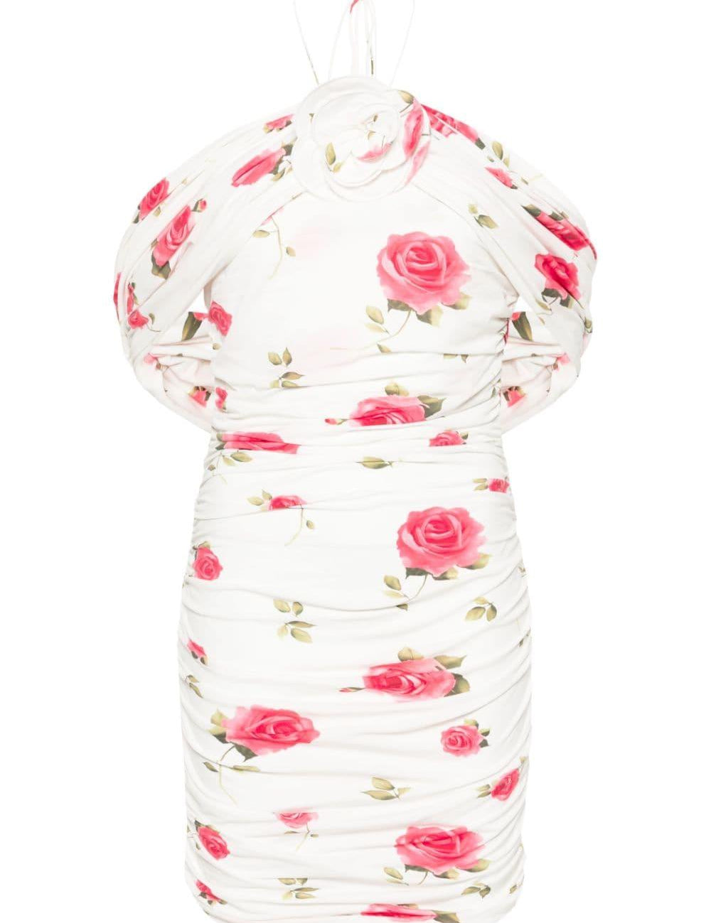 Mini abito con stampa floreale in bianco - donna 