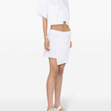 Minigonna asimmetrica in bianco - donna 
