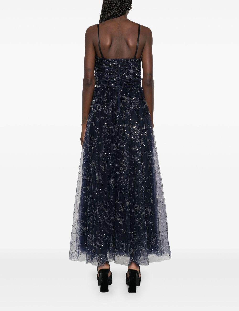 Abito midi Bettina con paillettes in blu Staud - donna 