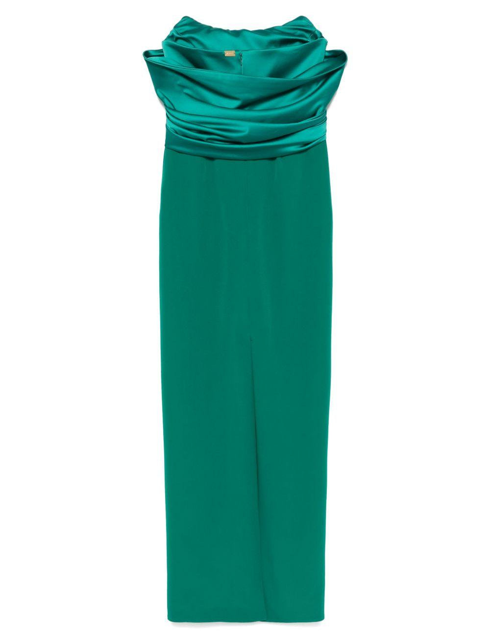 Abito lungo Latifa in verde smeraldo Rhea Costa - donna 
