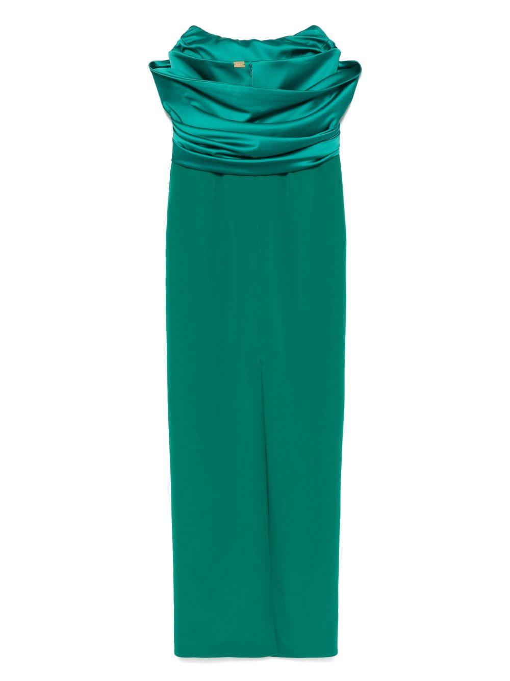 Abito lungo Latifa in verde smeraldo Rhea Costa - donna 