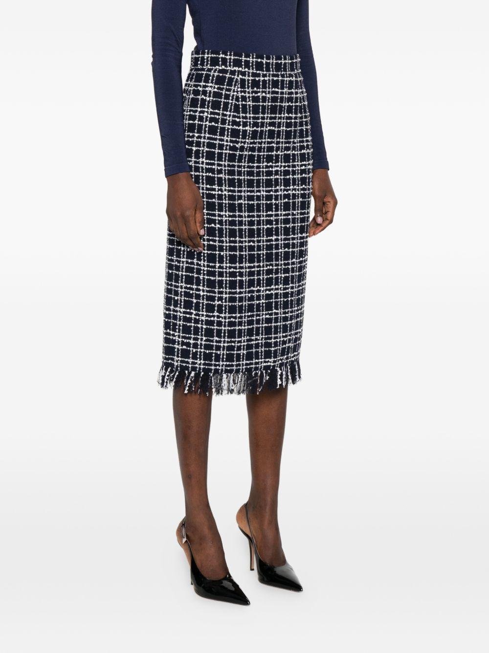 Gonna midi a quadri in blu Thelaurent - donna 