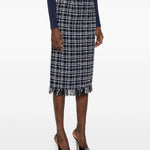 Gonna midi a quadri in blu Thelaurent - donna 