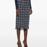 Gonna midi a quadri in blu Thelaurent - donna 