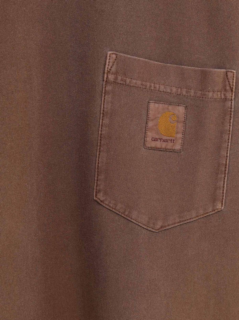 T-shirt con logo in marrone carhartt wip - uomo 