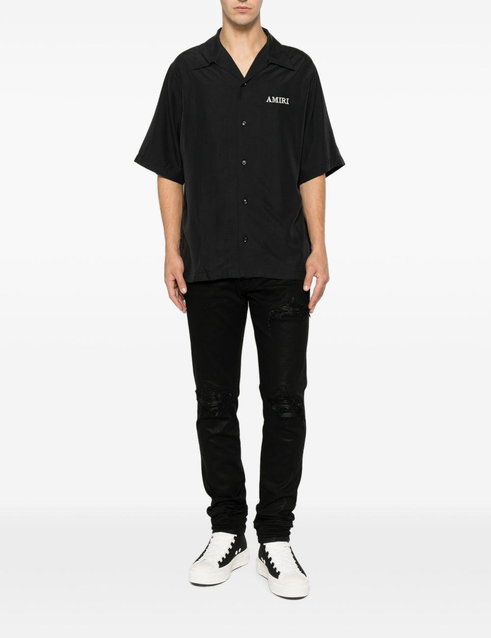 Camicia a maniche corte in nero 