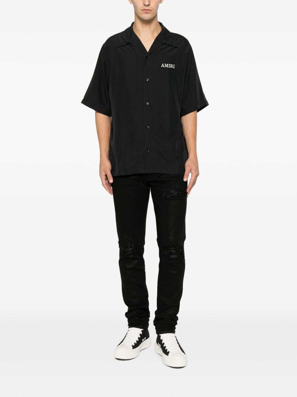 Camicia a maniche corte in nero 