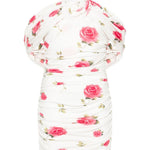 Mini abito con stampa floreale in bianco - donna 