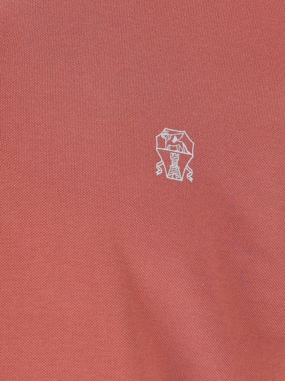 Polo con logo in rosa Brunello cucinelli - uomo 