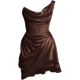 Abito mini drapeggiato doll in raso in marrone Vivienne Westwood - donna 