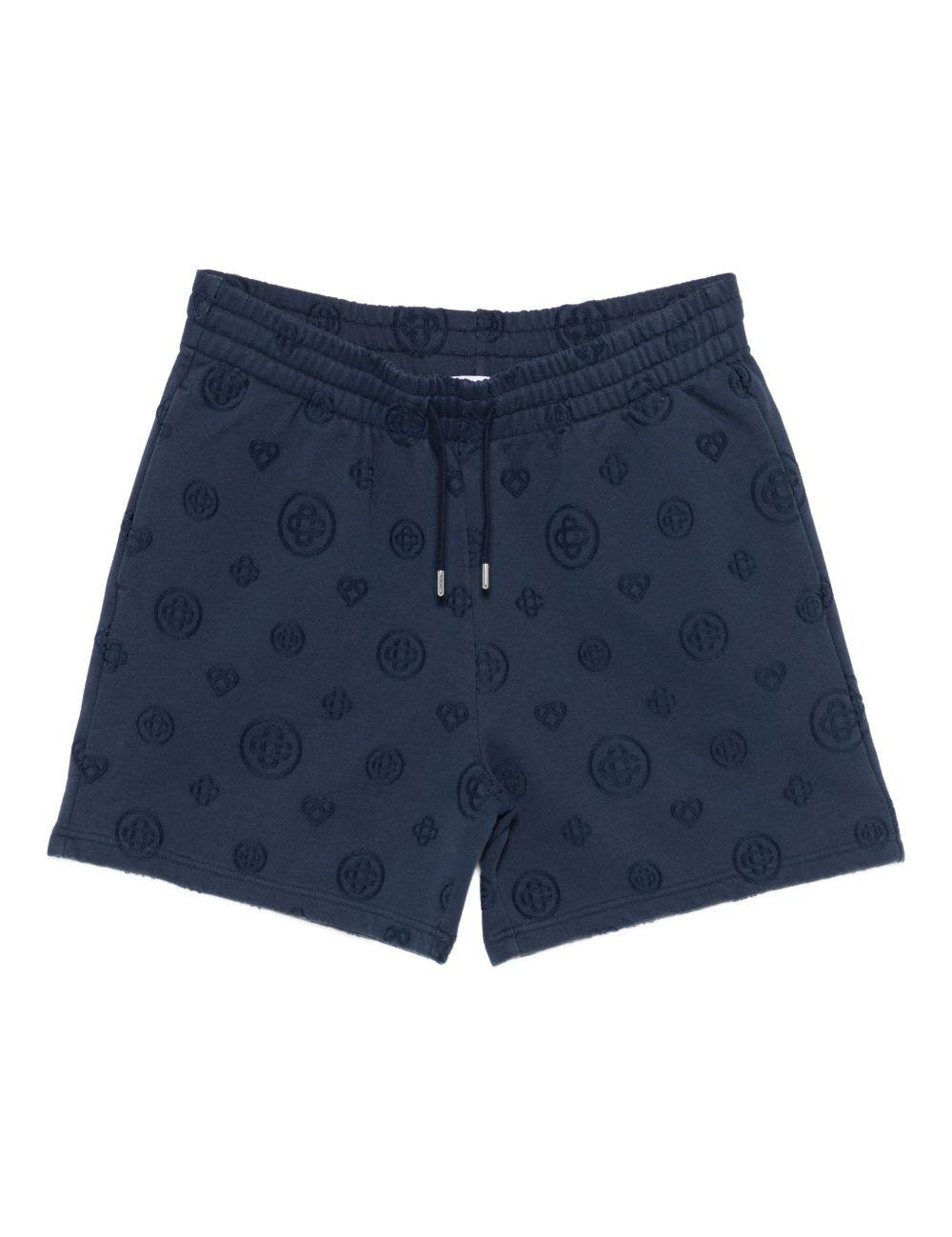 Pantaloncini sportivi con coulisse in vita a fantasia in blu Casablanca - uomo 