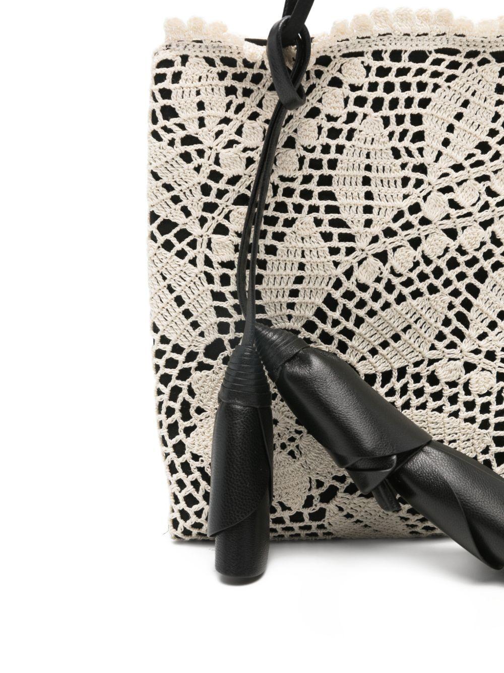 Borsa a mano julia all'uncinetto in nero e crema Magda butrym - donna 