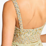 Abito Elixir lungo con paillettes in verde Jenny packham - donna 