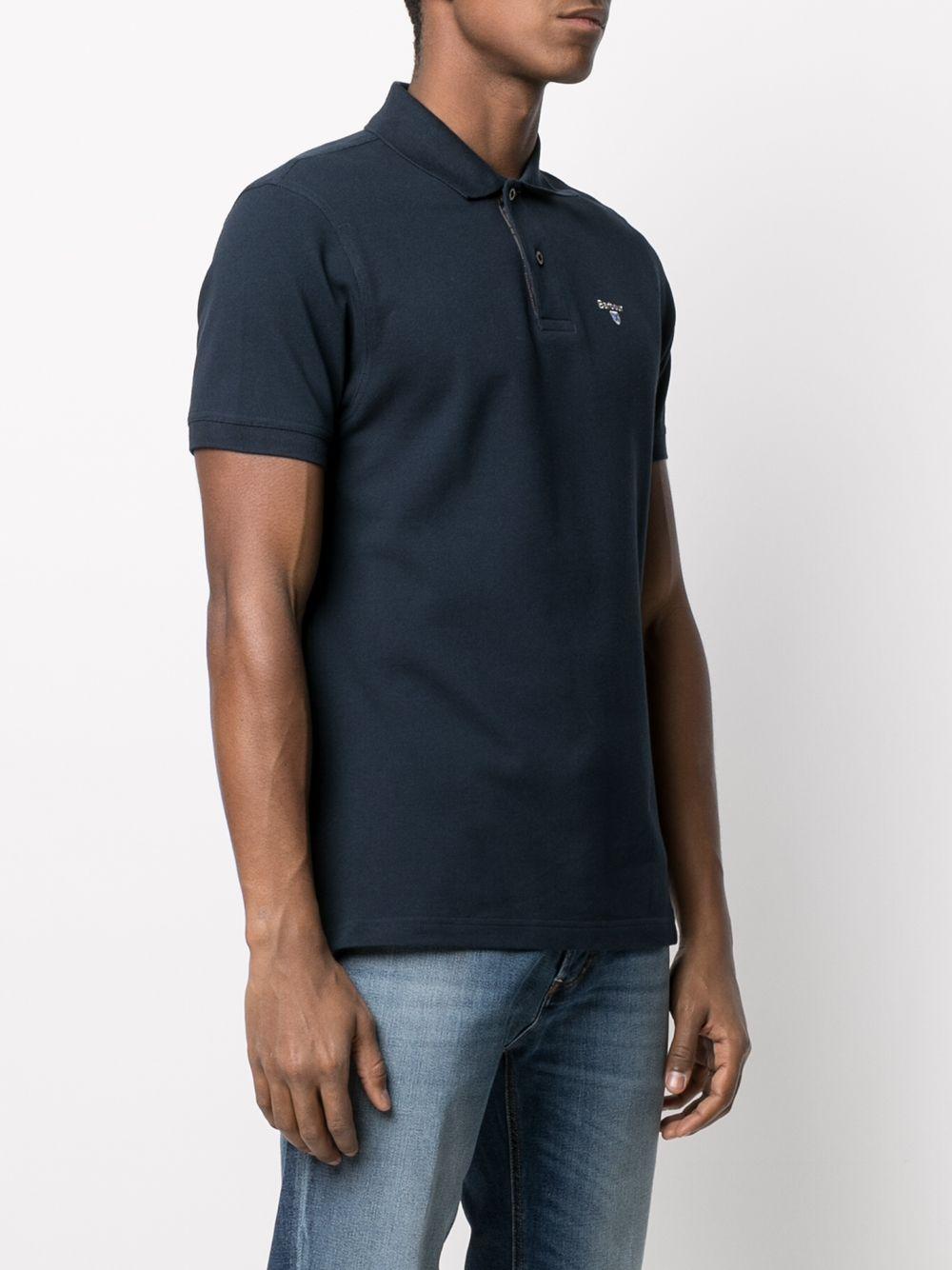 Polo con logo in blu - BARBOUR uomo 