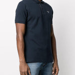 Polo con logo in blu - BARBOUR uomo 