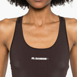 Reggiseno sportivo con logo in marrone Jil Sander - donna 