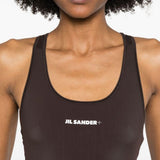 Reggiseno sportivo con logo in marrone Jil Sander - donna 