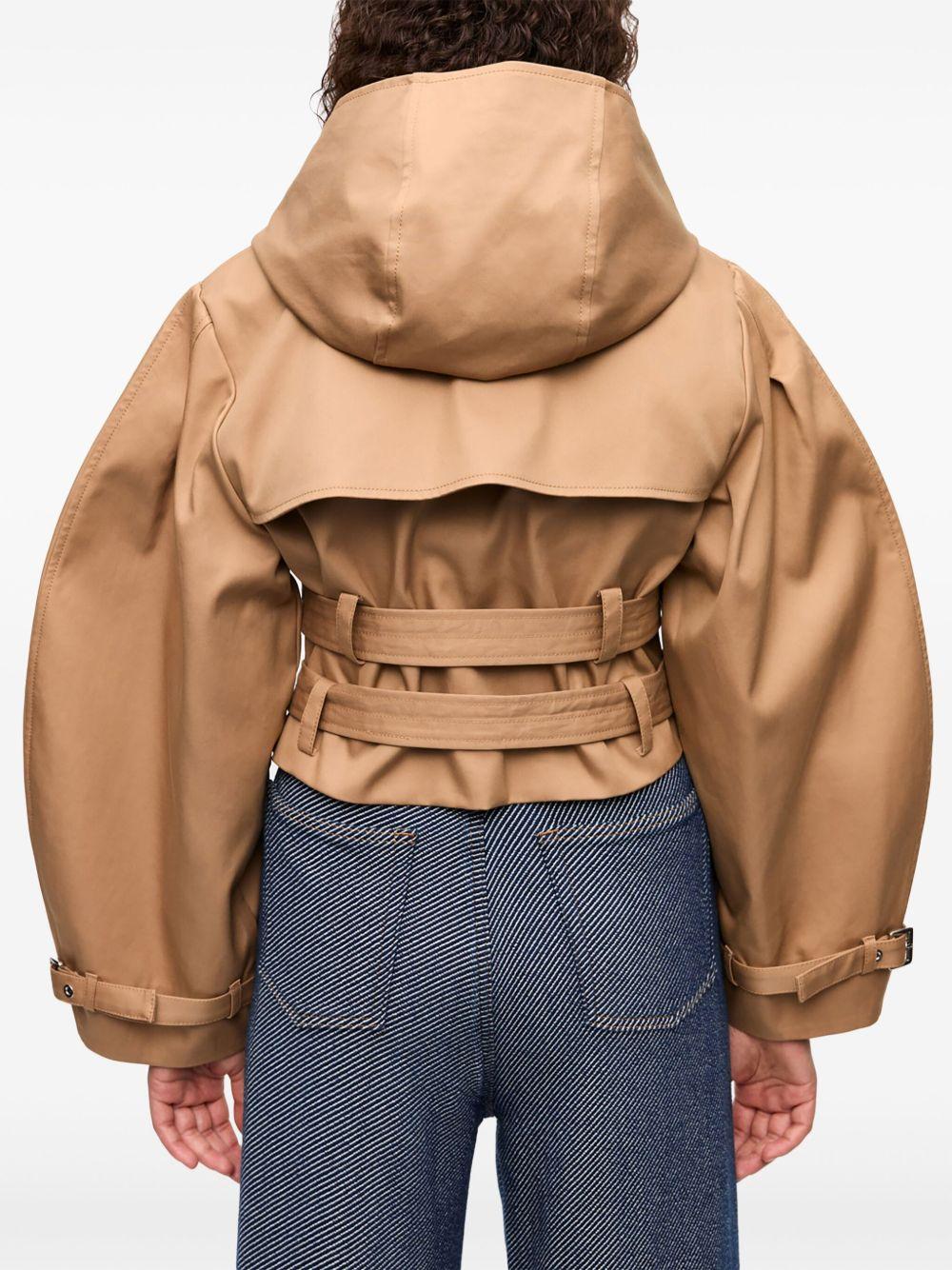 Giacca cropped con cappuccio in marrone Ganni - donna 