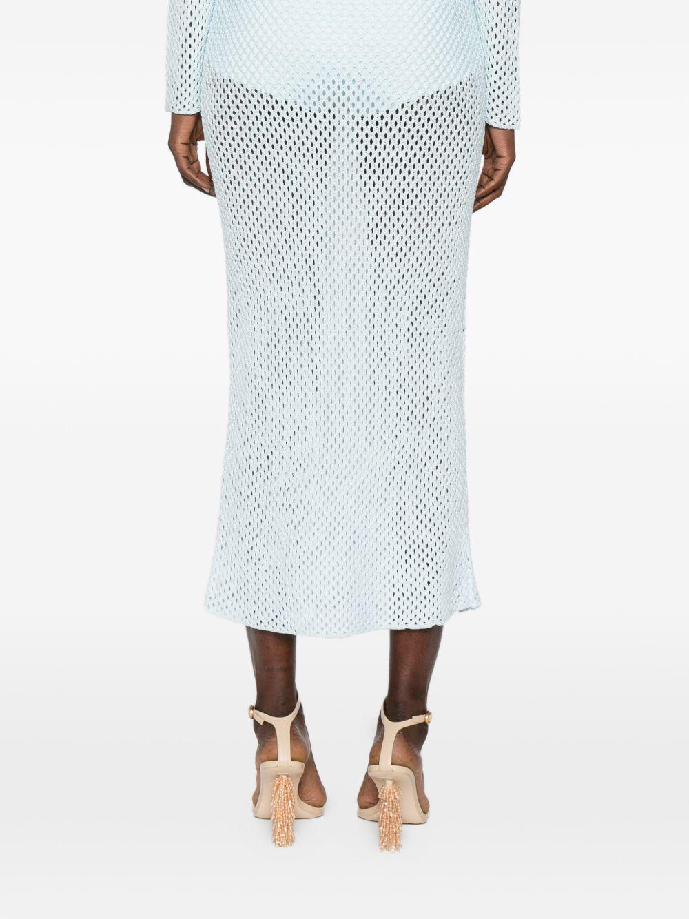 Gonna midi con doppio orlo arricciato in azzurro Simkhai - donna 